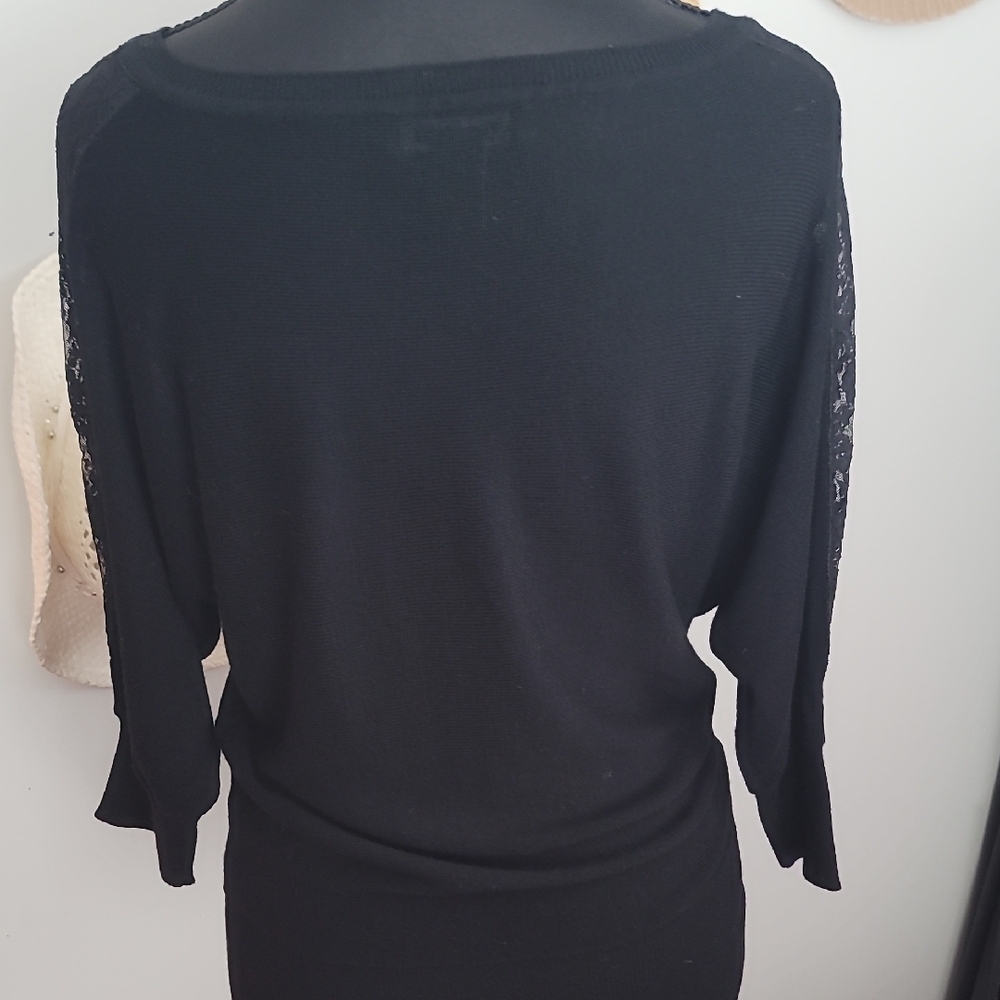 White House Black Market Black Knit Top - Picture 8 of 11